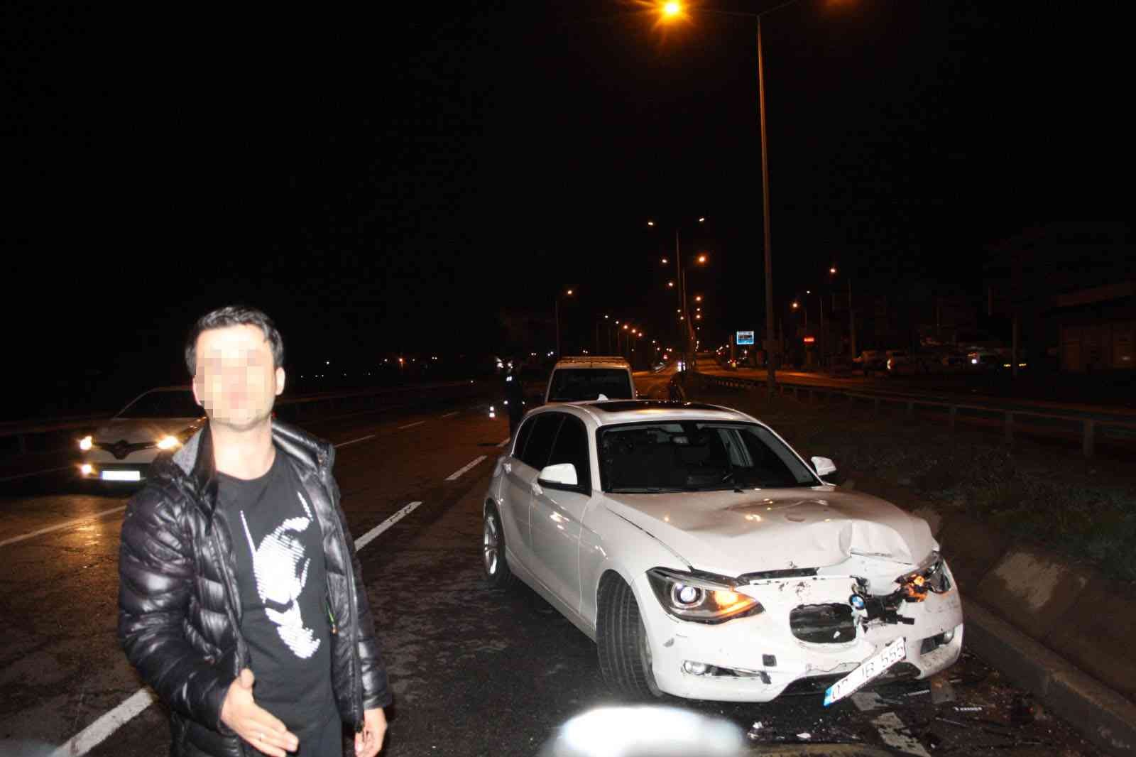 Ters yönden gelip kazaya sebep olan alkollü sürücüyü düşen plakası ele verdi